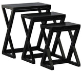 darrahopens Furniture > Living Room Z Style Nest of Table (Black)