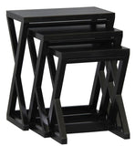darrahopens Furniture > Living Room Z Style Nest of Table (Black)