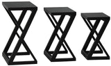 darrahopens Furniture > Living Room Z Style Nest of Table (Black)