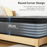 Darrahopens Furniture > Mattresses > Double Mattress Double Mattress 30CM Thick Medium Firm Pocket Springs Euro Top Memory Foam in Grey In Australia - Darrahopens