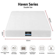 Darrahopens Furniture > Mattresses > Double Mattress Giselle 25cm Double Hybrid Mattress Soft Knitted Fabric Edge Support Gel Foam In Australia - Darrahopens