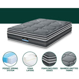Darrahopens Furniture > Mattresses > Double Mattress Giselle Bedding 35cm Mattress Bamboo Cover Double