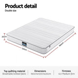 Darrahopens Furniture > Mattresses > Double Mattress Giselle Double Mattress 20cm with Reinforced Edge Support Egg-Crate Foam