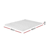 Darrahopens Furniture > Mattresses Giselle Bedding Memory Foam Mattress Topper 7-Zone Airflow Pad 8cm Single White