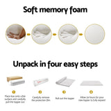 Darrahopens Furniture > Mattresses Giselle Bedding Memory Foam Mattress Topper 7-Zone Airflow Pad 8cm Single White
