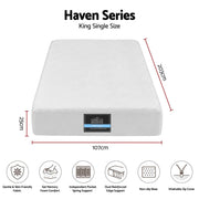 Darrahopens Furniture > Mattresses > King Single Mattress Giselle 25cm King Single Hybrid Mattress Soft Knitted Fabric Edge Support Gel Foam In Australia - Darrahopens