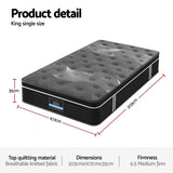 Darrahopens Furniture > Mattresses > King Single Mattress Giselle Bedding 35cm Mattress Graphene Memory Foam Medium Firm Euro Top Mattresses King Single
