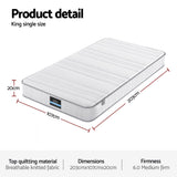 Darrahopens Furniture > Mattresses > King Single Mattress Giselle King Single Mattress 20cm with Reinforced Edge Support Egg-Crate Foam