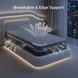 Darrahopens Furniture > Mattresses > King Single Mattress Levitex 25 cm Hybrid Pocket Spring Mattress Firm with 4cm Egg Crate Foam for Deep Sleep Bamboo Charcoal Fabric ‌King Single