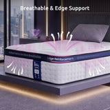 Darrahopens Furniture > Mattresses > King Single Mattress Levitex 35CM King Single Mattresses Gel Memory Foam and 7-Zone Ergonomic Pocket Spring, Anti-Roll Dual-Row Edge, Triple Cooling System for Hot Sleepers