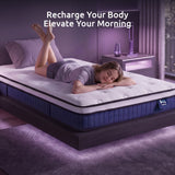 Darrahopens Furniture > Mattresses > King Single Mattress Levitex King Single Mattress 23CM With Pocket Spring & Cooling Gel Foam, Medium-Firm Full-Body Support, Mattresses In A Box In Australia - Darrahopens