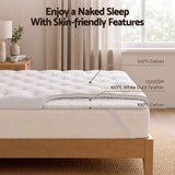 Darrahopens Furniture > Mattresses > King Size Mattress Giselle King Pillow Top Mattress Topper 1300GSM White Duck Feather For Old Bed Upgrade 5cm Thick In Australia - Darrahopens