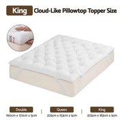 Darrahopens Furniture > Mattresses > King Size Mattress Giselle King Pillow Top Mattress Topper 1300GSM White Duck Feather For Old Bed Upgrade 5cm Thick In Australia - Darrahopens
