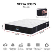 Darrahopens Furniture > Mattresses > King Size Mattress Giselle King Reversible Spring Mattress Cashmere Cover Gel Foam Firm 35cm In Australia - Darrahopens