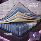 Darrahopens Furniture > Mattresses > King Size Mattress Levitex King Mattress 2 Rows Edge Support for Deep Sleep 5-Zone Ergonomic Pocket Spring Breathable Corrugated Sponge Medium Firm 30CM