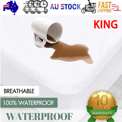 Darrahopens Furniture > Mattresses > Mattress Toppers 100% Terry Cotton Fitted Mattress Protector Waterproof King