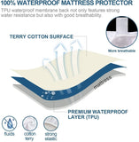 Darrahopens Furniture > Mattresses > Mattress Toppers 100% Terry Cotton Fitted Mattress Protector Waterproof King
