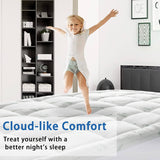 Darrahopens Furniture > Mattresses > Mattress Toppers Bamboo Pillowtop Mattress Topper Luxury Bedding Mat Pad Protector Cover Single 90 x 190 cm
