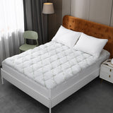 Darrahopens Furniture > Mattresses > Mattress Toppers Bamboo Pillowtop Mattress Topper Luxury Bedding Mat Pad Protector Cover Single 90 x 190 cm