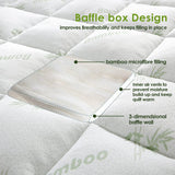 Darrahopens Furniture > Mattresses > Mattress Toppers Bamboo Pillowtop Mattress Topper Luxury Bedding Mat Pad Protector Cover Single 90 x 190 cm
