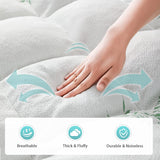 Darrahopens Furniture > Mattresses > Mattress Toppers Bamboo Pillowtop Mattress Topper Luxury Bedding Mat Pad Protector Cover Single 90 x 190 cm