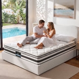 Darrahopens Furniture > Mattresses > Mattress Toppers Giselle 21cm Bonnell Pillow Top Mattress Artiss Double Boucle Bed Frame Set In Australia - Darrahopens