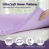 Darrahopens Furniture > Mattresses > Mattress Toppers Giselle 5cm Memory Foam Mattress Topper Lavender Infused Egg Crate Pad Mat Single