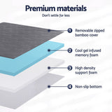 Darrahopens Furniture > Mattresses > Mattress Toppers Giselle 8cm Memory Foam Mattress Topper Gel Dual Layer Foam Bamboo Queen