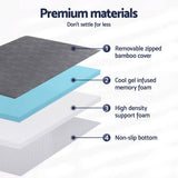 Darrahopens Furniture > Mattresses > Mattress Toppers Giselle 8cm Memory Foam Mattress Topper Gel Dual Layer Foam Bamboo Single