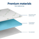 Darrahopens Furniture > Mattresses > Mattress Toppers Giselle 8cm Memory Foam Mattress Topper Gel Egg Crate Foam Bamboo Single