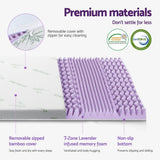 Darrahopens Furniture > Mattresses > Mattress Toppers Giselle 8cm Memory Foam Mattress Topper Lavender Infused Bamboo Cover 7-Zone Double