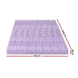 Darrahopens Furniture > Mattresses > Mattress Toppers Giselle 8cm Memory Foam Mattress Topper Lavender Infused Bamboo Cover 7-Zone Single