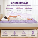 Darrahopens Furniture > Mattresses > Mattress Toppers Giselle 8cm Memory Foam Mattress Topper Lavender Infused Bamboo Cover 7-Zone Single