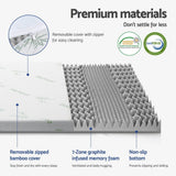 Darrahopens Furniture > Mattresses > Mattress Toppers Giselle Bedding 8cm Memory Foam Mattress Topper 7-Zone Graphite Double