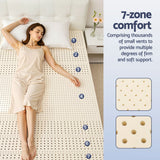 Darrahopens Furniture > Mattresses > Mattress Toppers Giselle Bedding Latex Topper 100% Natural Latex Toppers 7-zone w/ Ice Silk Cool-touch Fabric Cooling Cover Queen 5cm