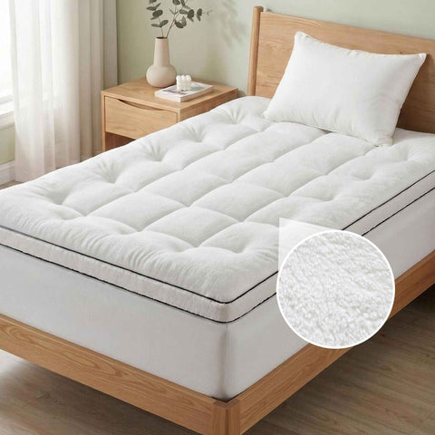 Darrahopens Furniture > Mattresses > Mattress Toppers Giselle Bedding Single Mattress Topper 5cm Coral Fleece