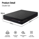 Darrahopens Furniture > Mattresses > Mattress Toppers Giselle Double Cooling Memory Foam Mattress Medium Firm with Gel Comfort 30cm