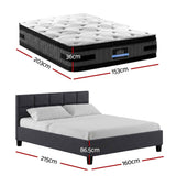 Darrahopens Furniture > Mattresses > Mattress Toppers Giselle Mattress & Artiss Queen Bed Frame Bundle, 36cm Double Sided Euro Top Mattress In Australia - Darrahopens