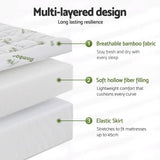 Darrahopens Furniture > Mattresses > Mattress Toppers Giselle Mattress Topper 11cm Pillowtop toppers Bamboo Queen