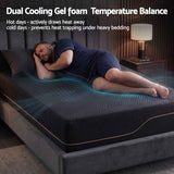 Darrahopens Furniture > Mattresses > Mattress Toppers Giselle Single Cooling Memory Foam Mattress Medium Firm with Gel Comfort 30cm