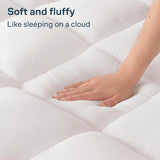Darrahopens Furniture > Mattresses > Mattress Toppers Luxury Mattress Topper Pillowtop Bedding Mat Pad Fitted Cover Underlay DOULBE