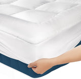 Darrahopens Furniture > Mattresses > Mattress Toppers Luxury Mattress Topper Pillowtop Bedding Mat Pad Fitted Cover Underlay DOULBE