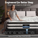 Darrahopens Furniture > Mattresses > Queen Mattress Giselle Queen 34cm 5-Zone Euro Top Pocket Spring Mattress with 2 Natural Latex Contour Pillows In Australia - Darrahopens