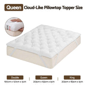 Darrahopens Furniture > Mattresses > Queen Mattress Giselle Queen Pillow Top Mattress Topper 1300GSM White Duck Feather For Old Bed Upgrade 5cm Thick In Australia - Darrahopens