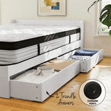 Darrahopens Furniture > Mattresses > Single Mattress Giselle Single Mattress 5-zone Pocket Spring Mattresses with Artiss Wooden Storage Bed Frame Set