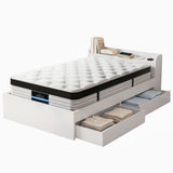 Darrahopens Furniture > Mattresses > Single Mattress Giselle Single Mattress 5-zone Pocket Spring Mattresses with Artiss Wooden Storage Bed Frame Set