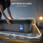 Darrahopens Furniture > Mattresses > Single Mattress Levitex 33 cm Mattress 8.0 Extra Firm 7-Zone Pocket Spring Mattress with Dual-Row Edge Support & Breathable Knit Cover Single