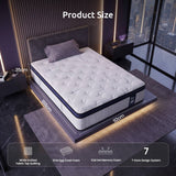 Darrahopens Furniture > Mattresses > Single Mattress Levitex 35CM Single Mattresses Gel Memory Foam and 7-Zone Ergonomic Pocket Spring, Anti-Roll Dual-Row Edge, Triple Cooling System for Hot Sleepers