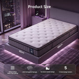 Darrahopens Furniture > Mattresses > Single Mattress Levitex Single Mattress 2 Rows Edge Support for Deep Sleep 5-Zone Ergonomic Pocket Spring Breathable Corrugated Sponge Medium Firm 30CM