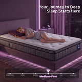 Darrahopens Furniture > Mattresses > Single Mattress Levitex Single Mattress 2 Rows Edge Support for Deep Sleep 5-Zone Ergonomic Pocket Spring Breathable Corrugated Sponge Medium Firm 30CM